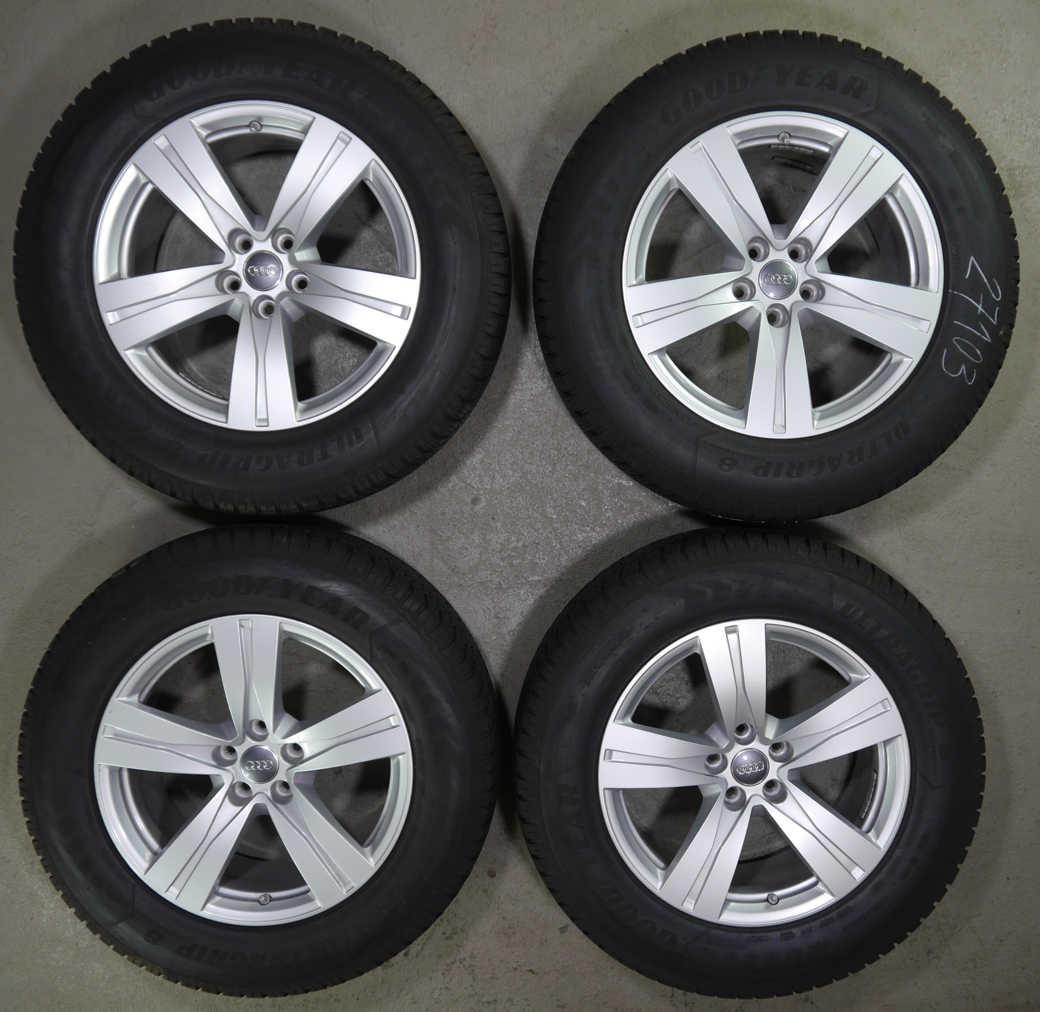 27103KPLO Audi Q7 Aluradsatz – Winter 255/60 R18 108H (AO) – 4M0601025A mit RDKS Sensor