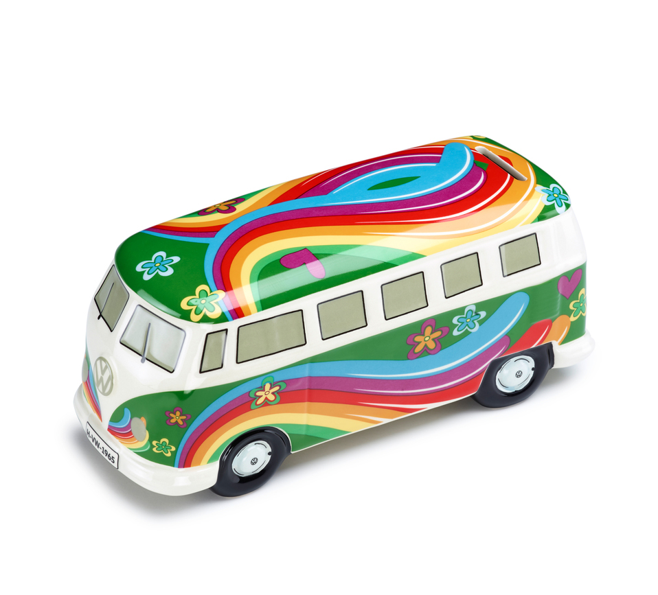 Original VW Spardose Flower Power T1 Bulli Original VW Spardose Flower Power T1 Bulli