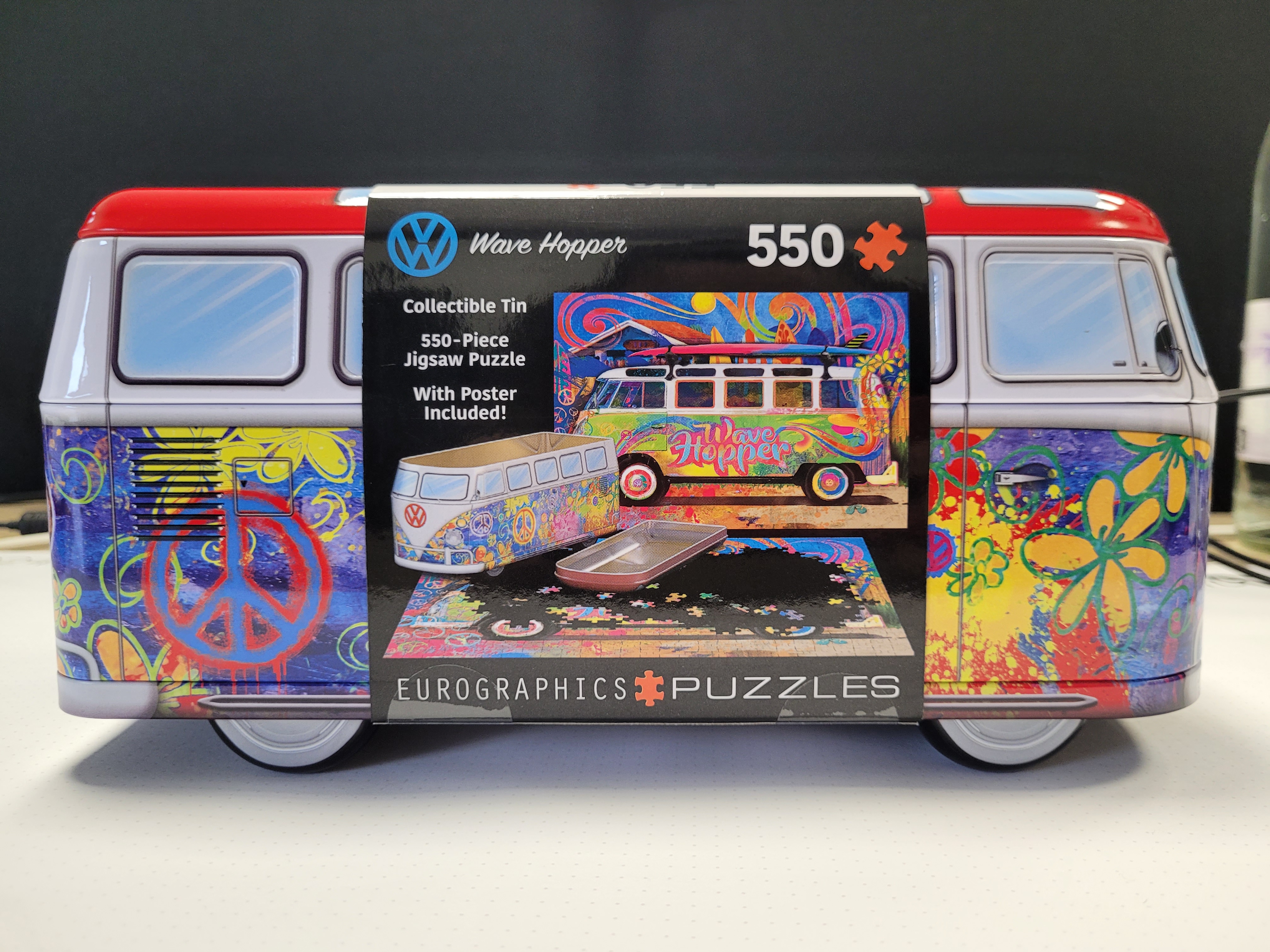 VW Original Wave Hopper Bus Puzzle mit Dose 550 Teile Euro Graphics mit Poster Z087214550 VW Original Wave Hopper Bus Puzzle mit Dose 550 Teile Euro Graphics mit Poster Z087214550